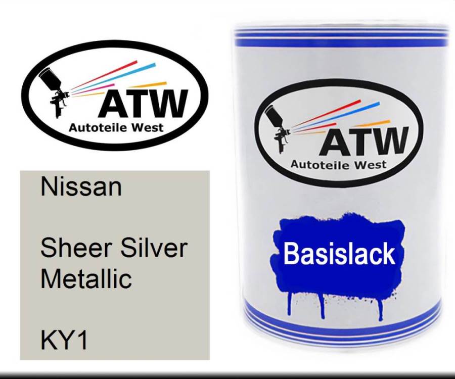 Nissan, Sheer Silver Metallic, KY1: 500ml Lackdose, von ATW Autoteile West.